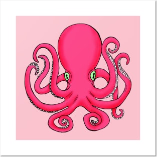 Pink Octopus Posters and Art